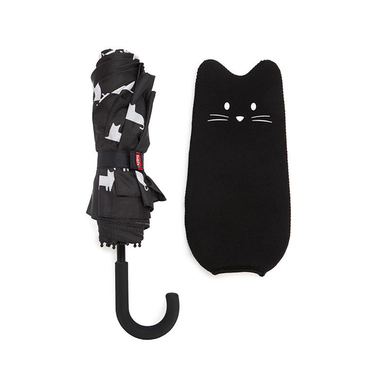 Paraguas infantil Meowmbrella Negro Con Funda